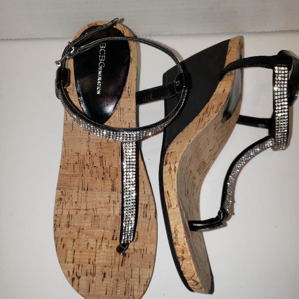 black sparkly sandals